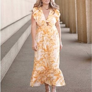 Express, size small (appx 4, small 6) flutter sleeve tie-front dress.